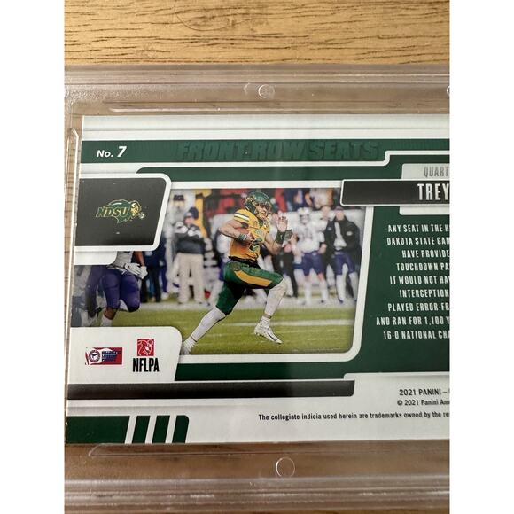 2021 Contenders Trey Lance #7 Front Row Seat Rookie, PGA 10, GEM NDSU, Chargers - Picture 4 of 5